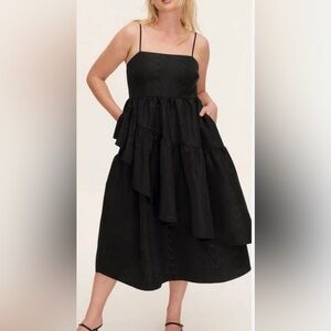 ♠️ Kate Spade New York Black Tiered Midi Dress | Size M | EUC